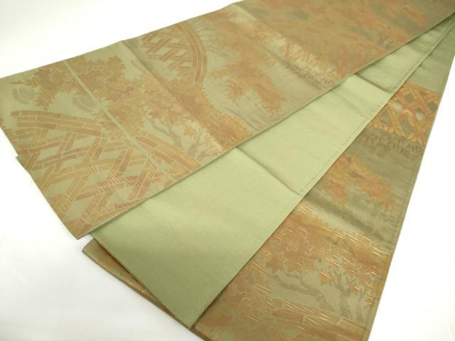 平和屋着物◎六通柄袋帯 籬笹文 正絹 逸品 DAAZ5561ea