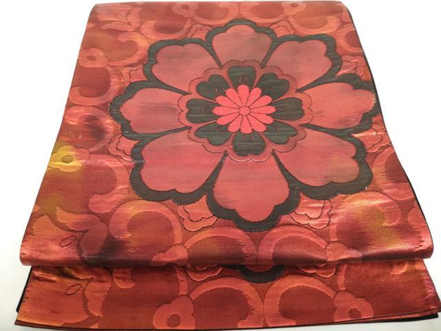 平和屋着物◎六通柄袋帯 花唐草文 正絹 逸品 DAAZ5570ea