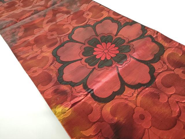 平和屋着物◎六通柄袋帯 花唐草文 正絹 逸品 DAAZ5570ea