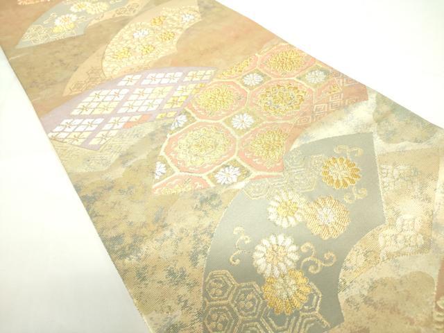 平和屋着物◎六通柄袋帯　地紙花唐草文　金銀糸　引箔　正絹　逸品　DAAZ5591ea