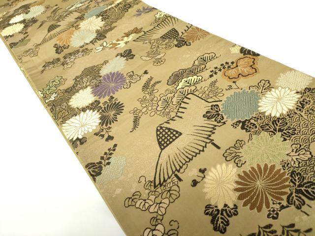 アンティーク京袋帯　百合・Lily（リリー）　青緑正絹　大正ロマン　No6-24 アンティーク京袋帯 百合・Lily（リリー） 青緑正絹 大正ロマン No6-24