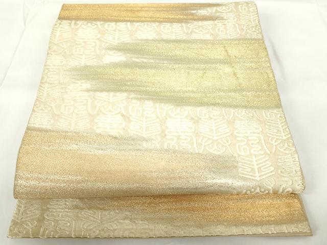 平和屋着物◎六通柄　京袋帯　寿字文　金糸　正絹　逸品　DAAZ5633ea