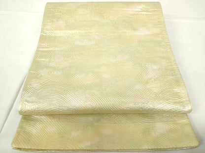 平和屋着物◎全通柄袋帯　立波文　正絹　逸品　DAAZ5635ea