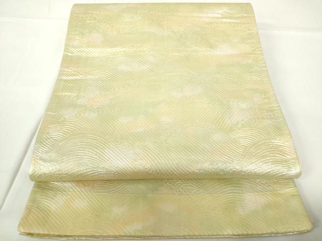 平和屋着物◎全通柄袋帯　立波文　正絹　逸品　DAAZ5635ea