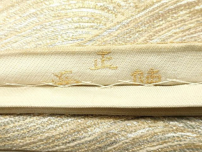 平和屋着物◎西陣 六通柄 京本袋帯 立波文 金銀糸 正絹 逸品 DAAZ5648ea