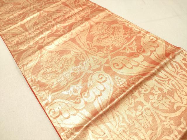平和屋着物◎六通柄 京袋帯 鳥獣花文 金糸 正絹 逸品 DAAZ5649ea