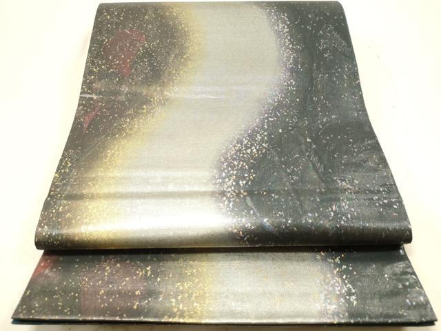 平和屋着物◎六通柄袋帯 霞文 金銀糸 引箔 正絹 逸品 DAAZ5651ea