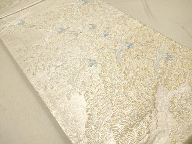 平和屋着物◎六通柄袋帯 飛鶴松文 金銀糸 正絹 逸品 DAAZ5657ea