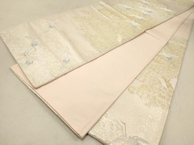 平和屋着物◎六通柄袋帯 飛鶴松文 金銀糸 正絹 逸品 DAAZ5657ea