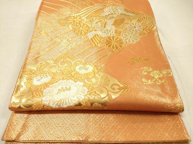 平和屋着物◎佐賀錦 六通柄袋帯 鳳凰花唐草文 金糸 正絹