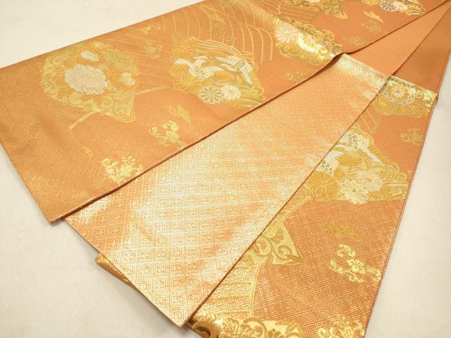 平和屋着物◎佐賀錦 六通柄袋帯 鳳凰花唐草文 金糸 正絹