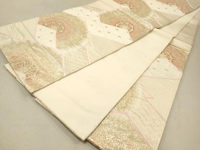 平和屋着物◎六通柄袋帯 唐織 松皮菱 正倉院花文 金銀糸 正絹 逸品 DAAZ5663ea