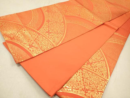 平和屋着物◎六通柄袋帯 吉祥花文 金糸 正絹 逸品 DAAZ5664ea