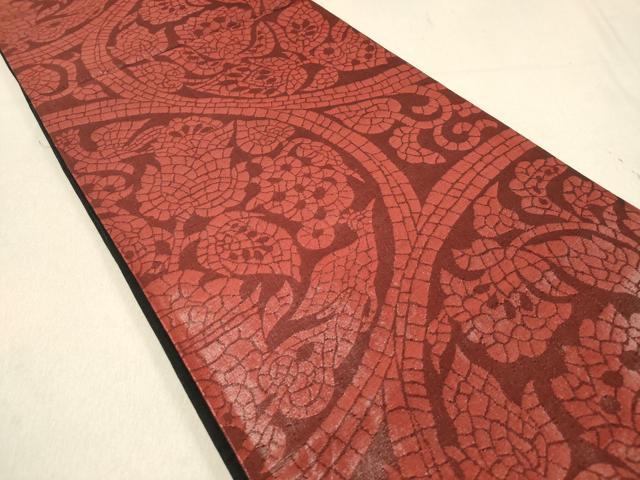 平和屋着物◎六通柄袋帯 さらさ 花鳥丸文 正絹 逸品 DAAZ5687ea