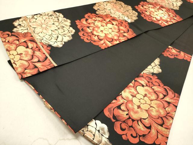 平和屋-こころ店□長羽織 乱菊 黒地 金彩 正絹 逸品 A-ta7274 正絹 乱菊