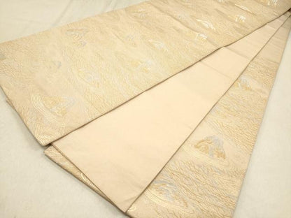 平和屋着物◎六通柄 京本袋帯 庭園 金銀糸 正絹 逸品 DAAZ5693ea