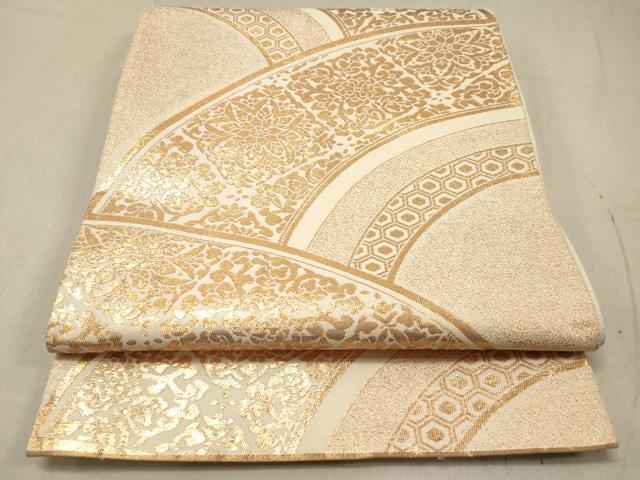 平和屋着物◎六通柄袋帯 花菱文 金糸 正絹 逸品 DAAZ5719ea