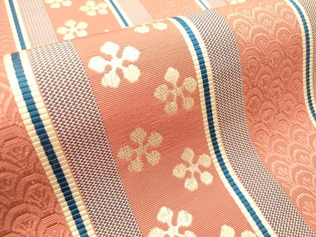 平和屋着物◎本場筑前博多織 八寸名古屋帯 梅鉢間道 正絹 逸品