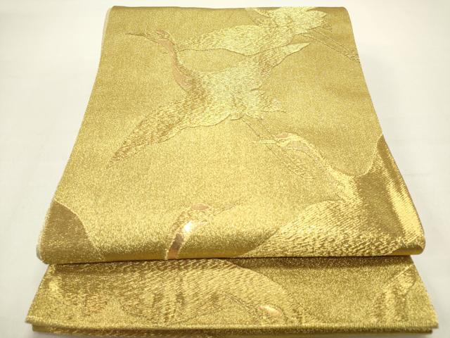 平和屋着物◎佐賀錦 六通柄袋帯 飛鶴 金糸 正絹 逸品 DAAZ5759ea