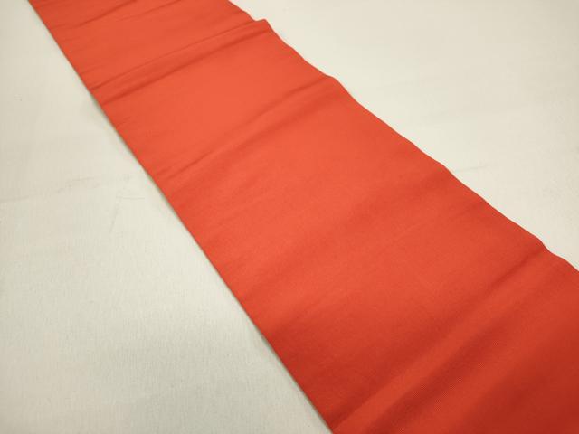 平和屋着物◎本場筑前博多織 両面 半幅帯 紅緋色×鬱金色 児島織物謹製 証紙付き 正絹 逸品 DAAZ5785ea