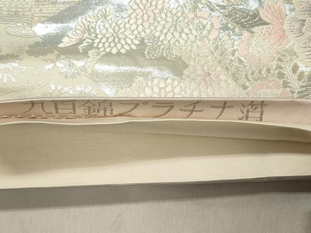 平和屋着物◎六通柄袋帯 唐織 九百錦 色紙重ね風景花松文 屏風 プラチナ箔 正絹 逸品 DAAZ5820ea
