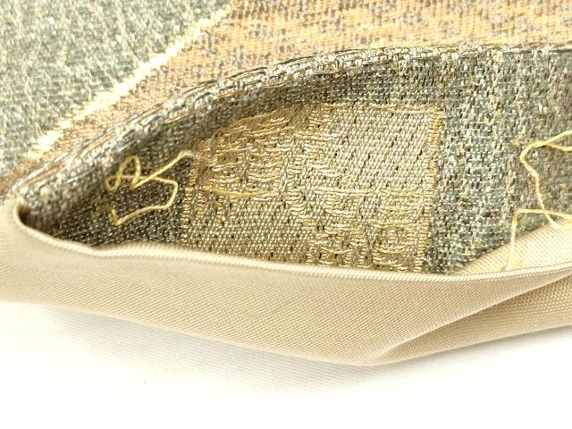 平和屋着物◎六通柄袋帯 地紙重ね花文 金銀糸 正絹 逸品 DAAZ5861ea