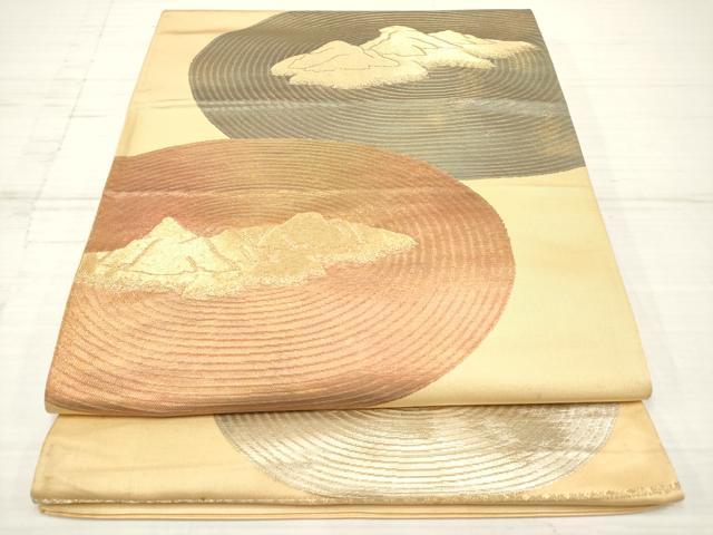 平和屋着物◎西陣 六通柄袋帯 庭園 正絹 逸品 DAAZ5865ea