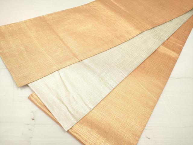 平和屋着物◎両面 全通柄袋帯 霞文 金糸 正絹 逸品 DAAZ5897ea