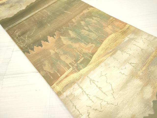 平和屋着物◎六通柄袋帯 樹林文 金糸 正絹 逸品 DAAZ5900ea