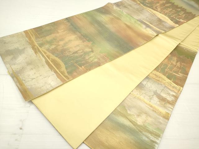 平和屋着物◎六通柄袋帯 樹林文 金糸 正絹 逸品 DAAZ5900ea