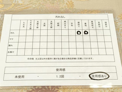 平和屋着物◎六通柄 本袋帯 光悦忍草 金銀糸 正絹 逸品 DAAZ5908ea