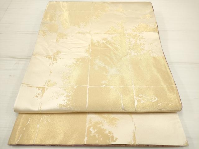 平和屋着物◎両面　全通柄袋帯　破れ色紙文　金糸　正絹　逸品　DAAZ5920ea