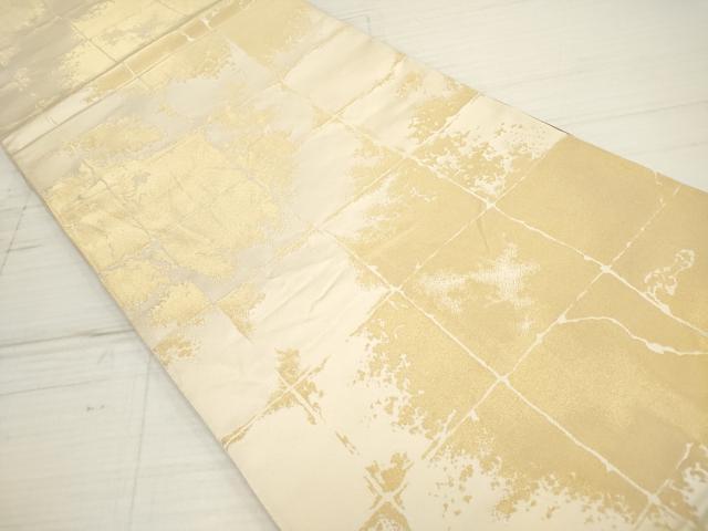 平和屋着物◎両面　全通柄袋帯　破れ色紙文　金糸　正絹　逸品　DAAZ5920ea
