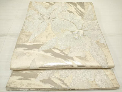 平和屋着物◎六通柄袋帯 日の出蘭 ヒノデラン 銀糸 正絹 逸品 DAAZ5955ea