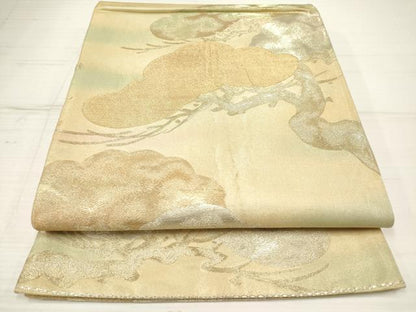 平和屋着物◎六通柄袋帯　老松　金糸　正絹　逸品　DAAZ5961ea