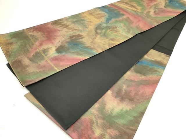 平和屋着物◎六通柄袋帯　霞文　正絹　逸品　DAAZ5963ea