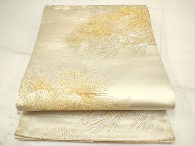 平和屋着物◎六通柄袋帯 若松 金銀糸 正絹 逸品 DAAZ5965ea