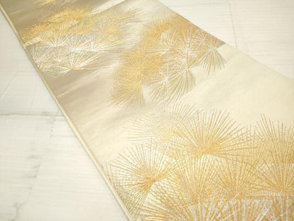 平和屋着物◎六通柄袋帯 若松 金銀糸 正絹 逸品 DAAZ5965ea