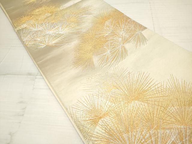 平和屋着物◎六通柄袋帯 若松 金銀糸 正絹 逸品 DAAZ5965ea