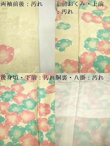 平和屋着物■訪問着 寿光織 舞花文 暈し染め 金糸 正絹 逸品 DAAZ5976ea