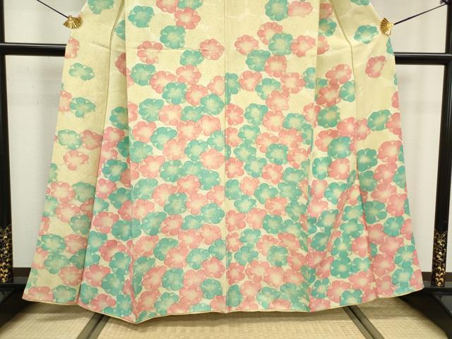 平和屋着物■訪問着 寿光織 舞花文 暈し染め 金糸 正絹 逸品 DAAZ5976ea