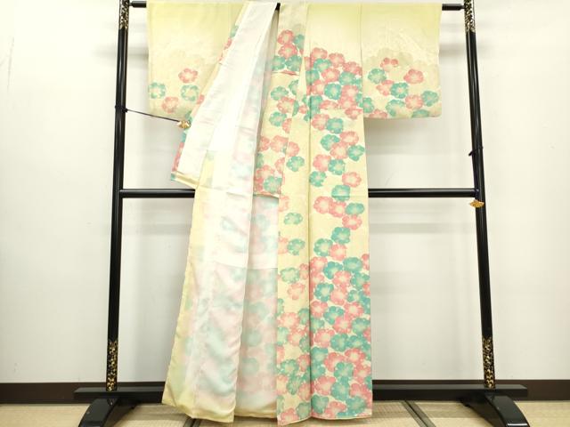平和屋着物■訪問着 寿光織 舞花文 暈し染め 金糸 正絹 逸品 DAAZ5976ea
