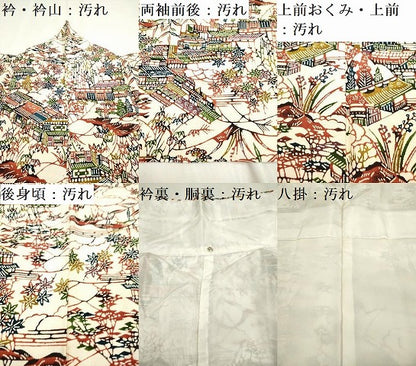 平和屋着物■上質な小紋 型染 風景文 松竹梅 正絹 逸品 DAAZ5977ea