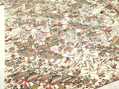平和屋着物■上質な小紋 型染 風景文 松竹梅 正絹 逸品 DAAZ5977ea