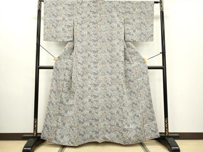 平和屋着物■上質な小紋 型染 舞花文 正絹 逸品 DAAZ5980ea