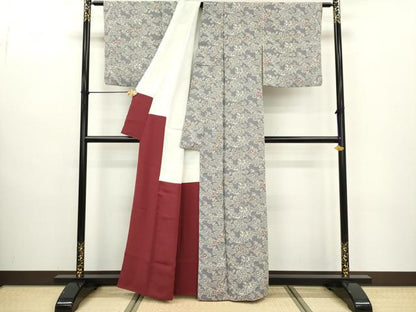 平和屋着物■上質な小紋 型染 舞花文 正絹 逸品 DAAZ5980ea