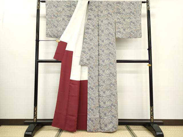 平和屋着物■上質な小紋 型染 舞花文 正絹 逸品 DAAZ5980ea