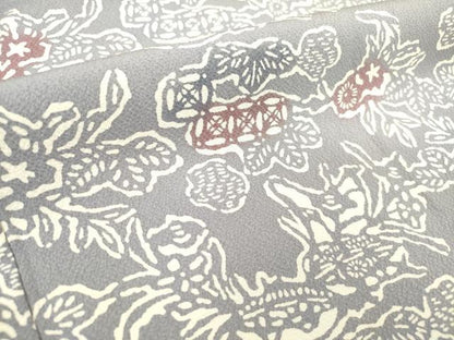 平和屋着物■上質な小紋 型染 舞花文 正絹 逸品 DAAZ5980ea