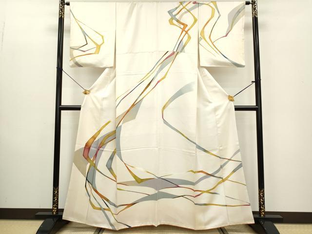 平和屋着物■訪問着 ろうけつ染め 抽象文様 正絹 逸品 DAAZ5988ea