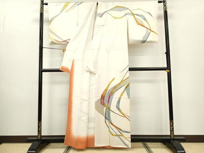 平和屋着物■訪問着 ろうけつ染め 抽象文様 正絹 逸品 DAAZ5988ea